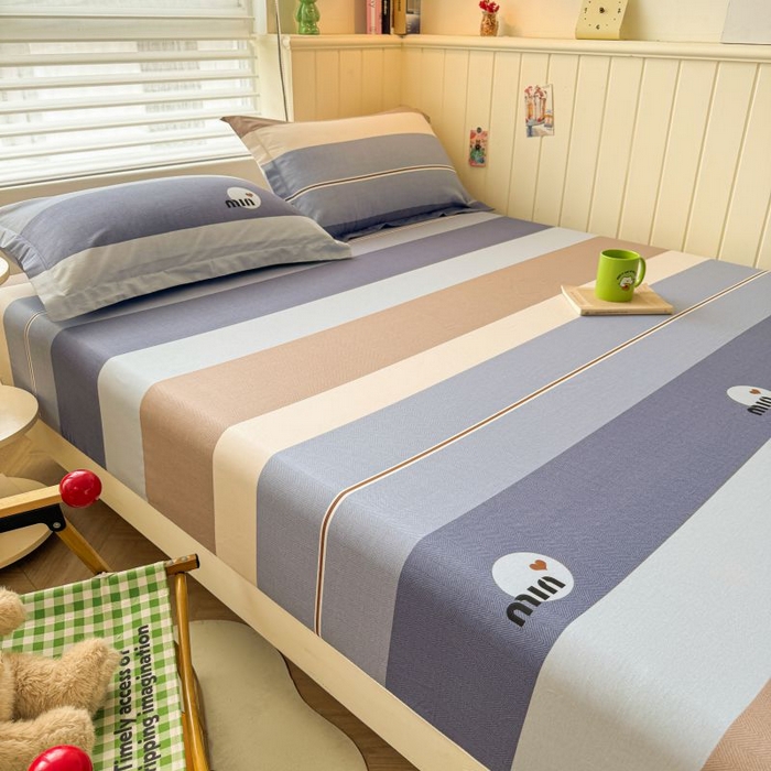 91家纺网 家纺一手货源 找家纺 名优家纺 2025新款12868全棉印花外贸床笠 时尚慕斯