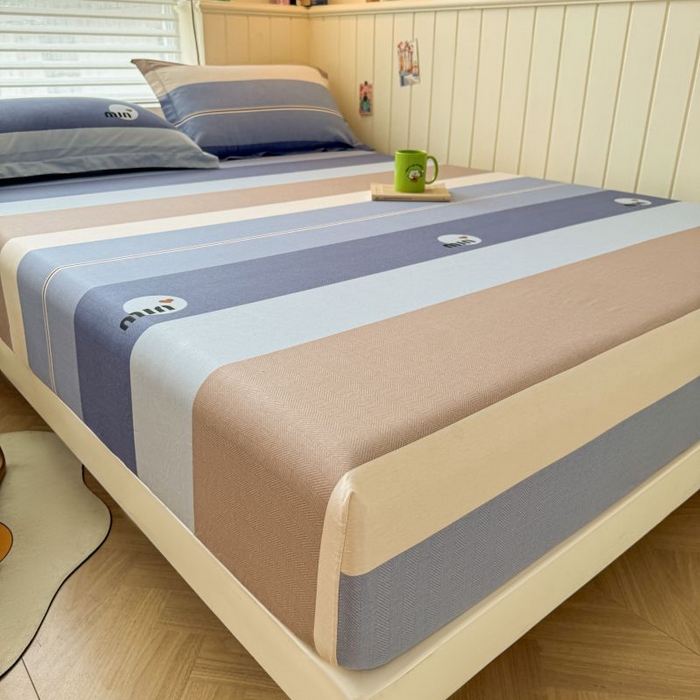 91家纺网 家纺一手货源 找家纺 名优家纺 2025新款12868全棉印花外贸床笠 时尚慕斯