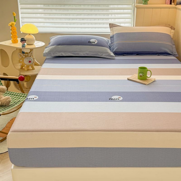 91家纺网 家纺一手货源 找家纺 名优家纺 2025新款12868全棉印花外贸床笠 时尚慕斯