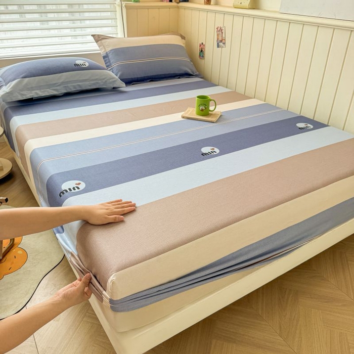 91家纺网 家纺一手货源 找家纺 名优家纺 2025新款12868全棉印花外贸床笠 时尚慕斯