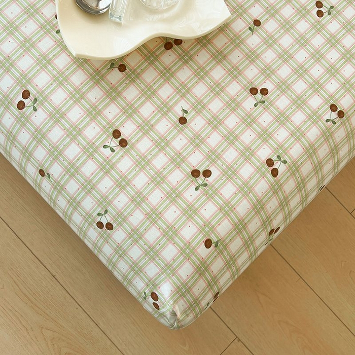 91家纺网 家纺一手货源 找家纺 名优家纺 2025新款12868全棉印花外贸床笠 酸甜樱桃