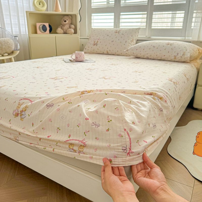 91家纺网 家纺一手货源 找家纺 名优家纺 2025新款12868全棉印花外贸床笠 甜蜜纪念日