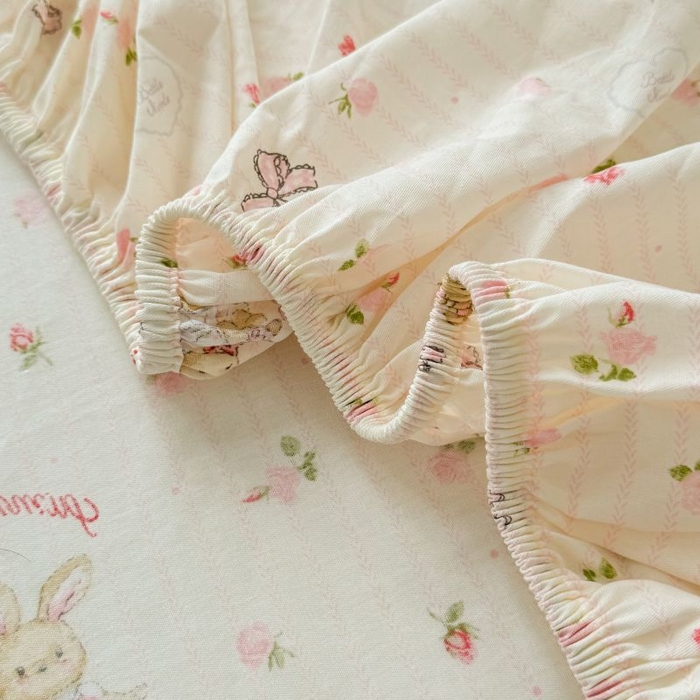 91家纺网 家纺一手货源 找家纺 名优家纺 2025新款12868全棉印花外贸床笠 甜蜜纪念日