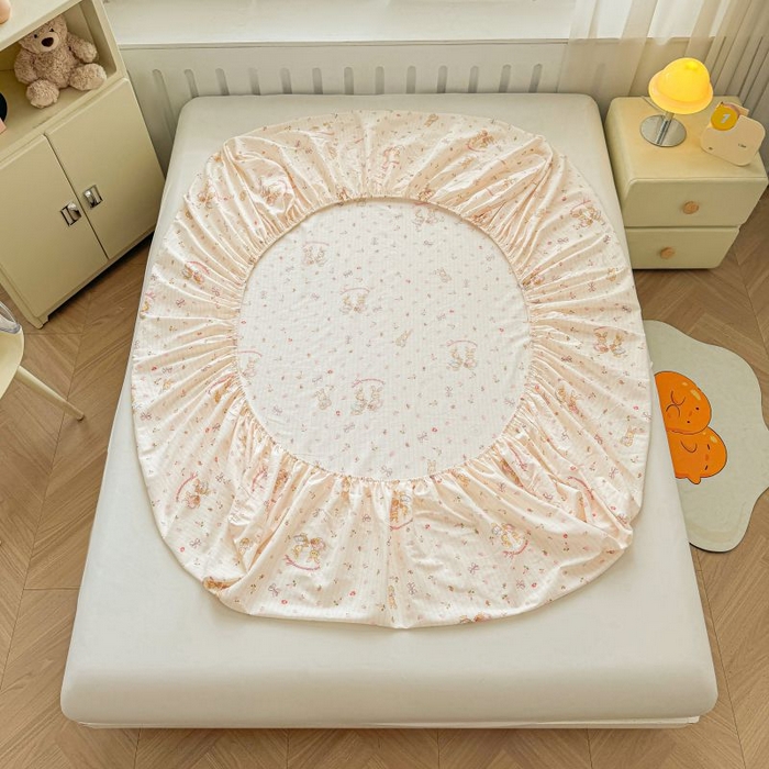 91家纺网 家纺一手货源 找家纺 名优家纺 2025新款12868全棉印花外贸床笠 甜蜜纪念日