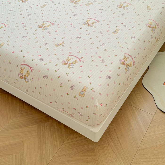 91家纺网 家纺一手货源 找家纺 名优家纺 2025新款12868全棉印花外贸床笠 甜蜜纪念日