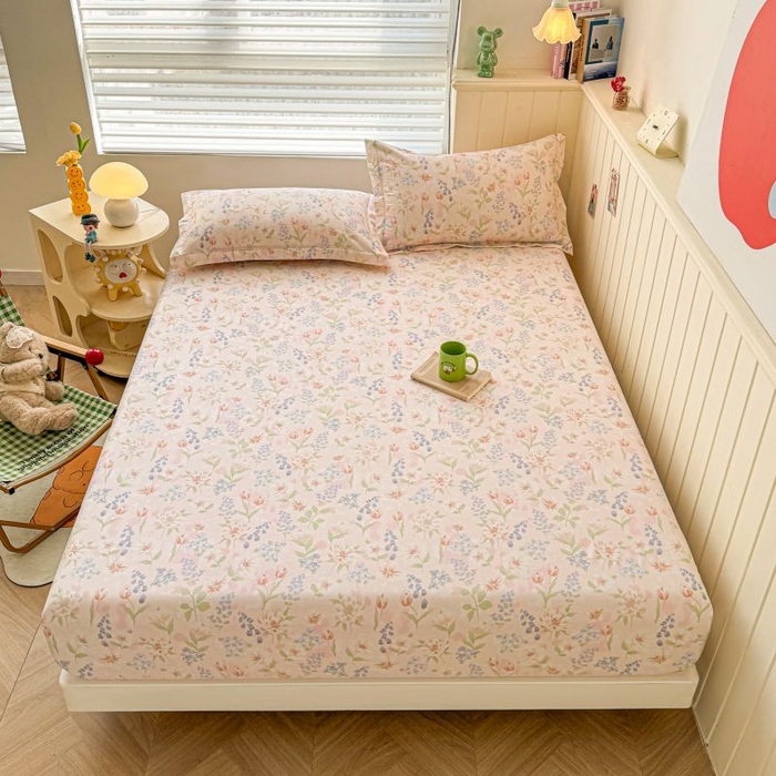 名优家纺 2025新款12868全棉印花外贸床笠 微风徐徐