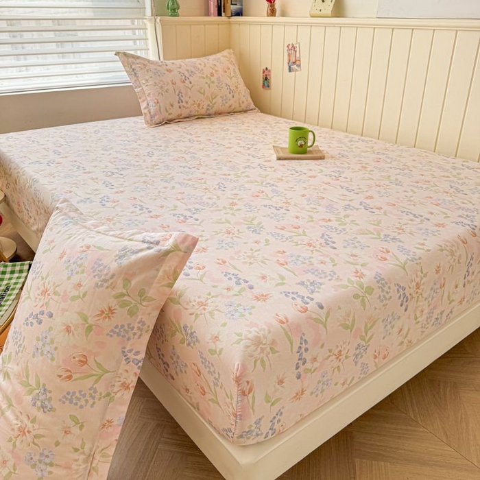 91家纺网 家纺一手货源 找家纺 名优家纺 2025新款12868全棉印花外贸床笠 微风徐徐