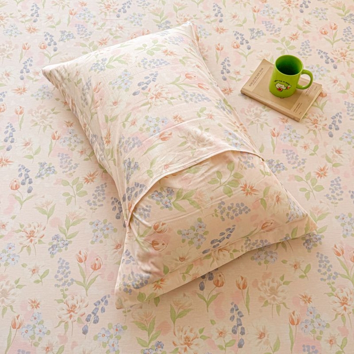 91家纺网 家纺一手货源 找家纺 名优家纺 2025新款12868全棉印花外贸床笠 微风徐徐