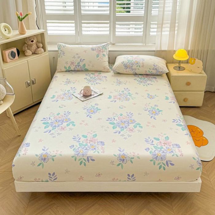 名优家纺 2025新款12868全棉印花外贸床笠 惜颜