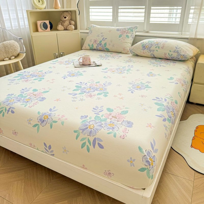 91家纺网 家纺一手货源 找家纺 名优家纺 2025新款12868全棉印花外贸床笠 惜颜