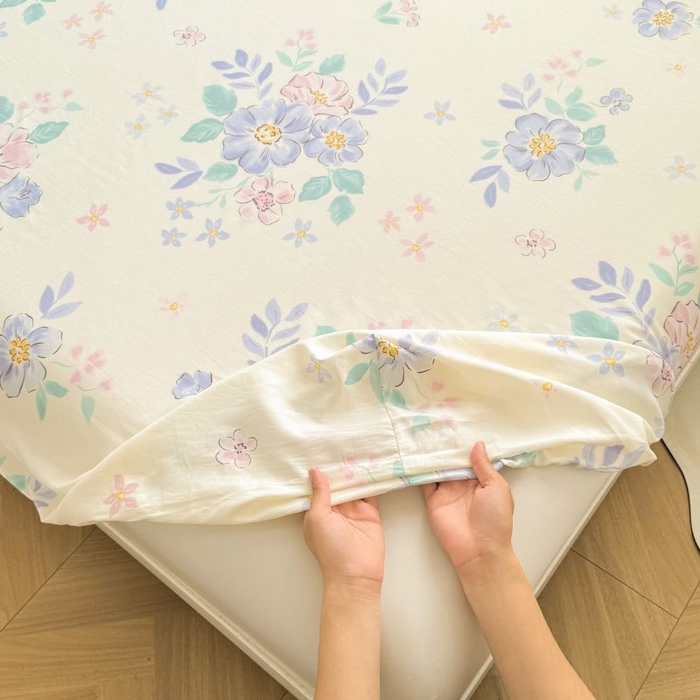 91家纺网 家纺一手货源 找家纺 名优家纺 2025新款12868全棉印花外贸床笠 惜颜