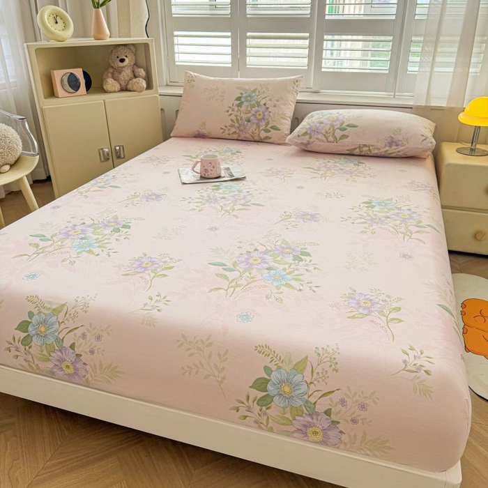 91家纺网 家纺一手货源 找家纺 名优家纺 2025新款12868全棉印花外贸床笠 寻觅芳香