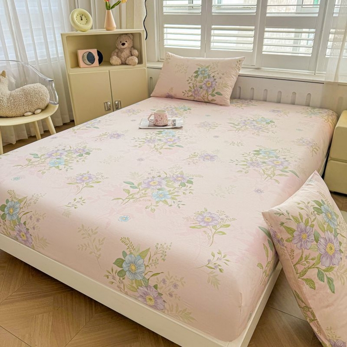 91家纺网 家纺一手货源 找家纺 名优家纺 2025新款12868全棉印花外贸床笠 寻觅芳香