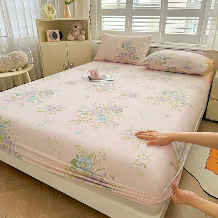 91家纺网 家纺一手货源 找家纺 名优家纺 2025新款12868全棉印花外贸床笠 寻觅芳香