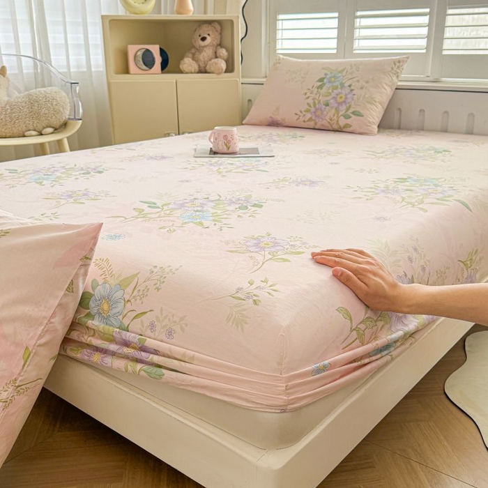 91家纺网 家纺一手货源 找家纺 名优家纺 2025新款12868全棉印花外贸床笠 寻觅芳香