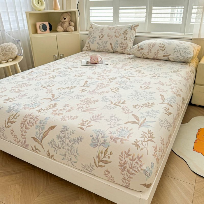 91家纺网 家纺一手货源 找家纺 名优家纺 2025新款12868全棉印花外贸床笠 寻叶