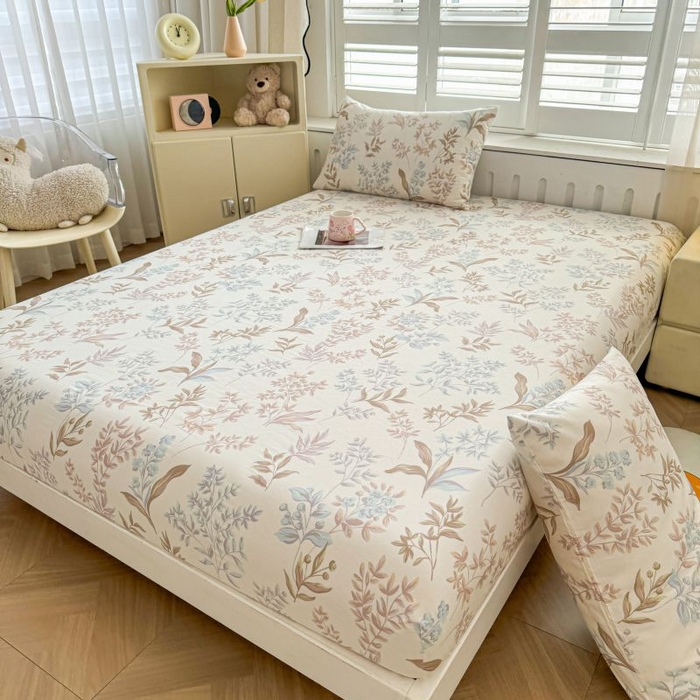 91家纺网 家纺一手货源 找家纺 名优家纺 2025新款12868全棉印花外贸床笠 寻叶