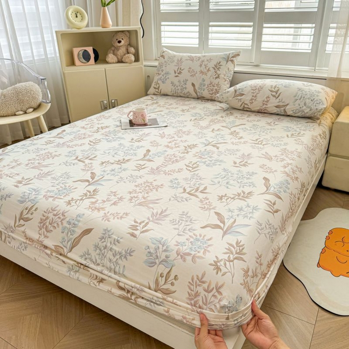 91家纺网 家纺一手货源 找家纺 名优家纺 2025新款12868全棉印花外贸床笠 寻叶