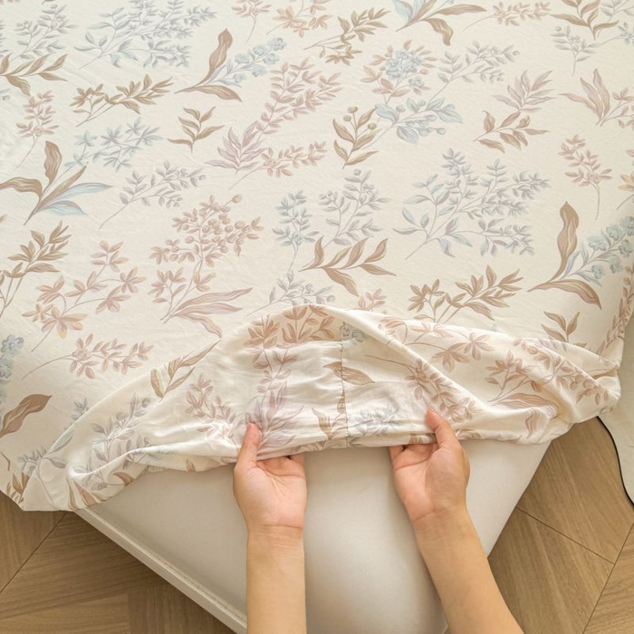 91家纺网 家纺一手货源 找家纺 名优家纺 2025新款12868全棉印花外贸床笠 寻叶