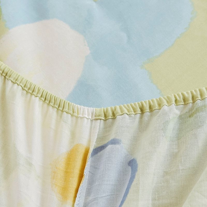 91家纺网 家纺一手货源 找家纺 名优家纺 2025新款12868全棉印花外贸床笠 雅秀-绿