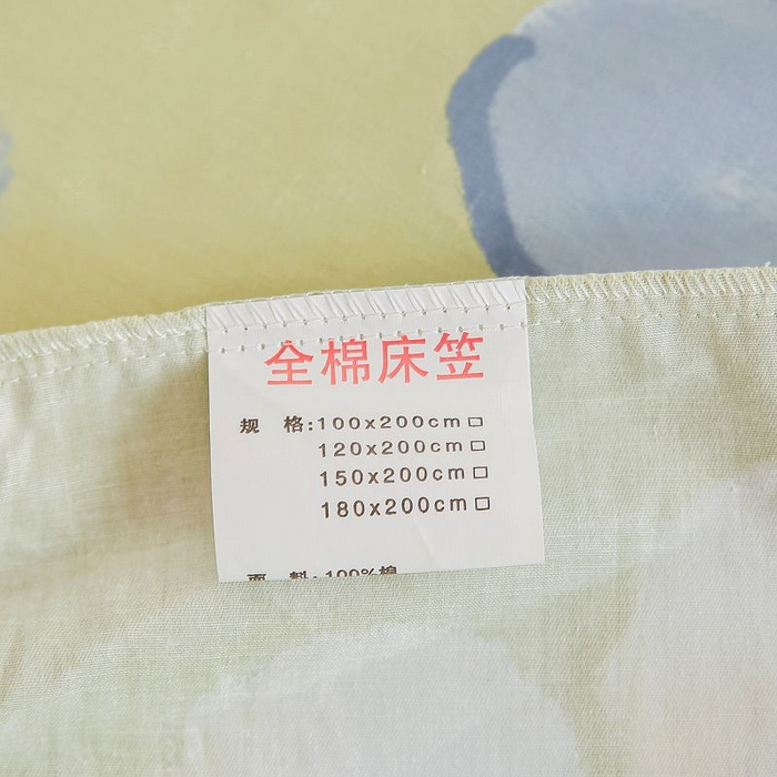 91家纺网 家纺一手货源 找家纺 名优家纺 2025新款12868全棉印花外贸床笠 雅秀-绿