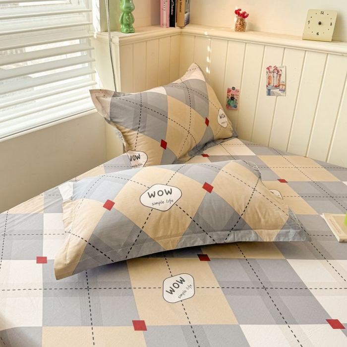 91家纺网 家纺一手货源 找家纺 名优家纺 2025新款12868全棉印花外贸床笠 意林-灰色