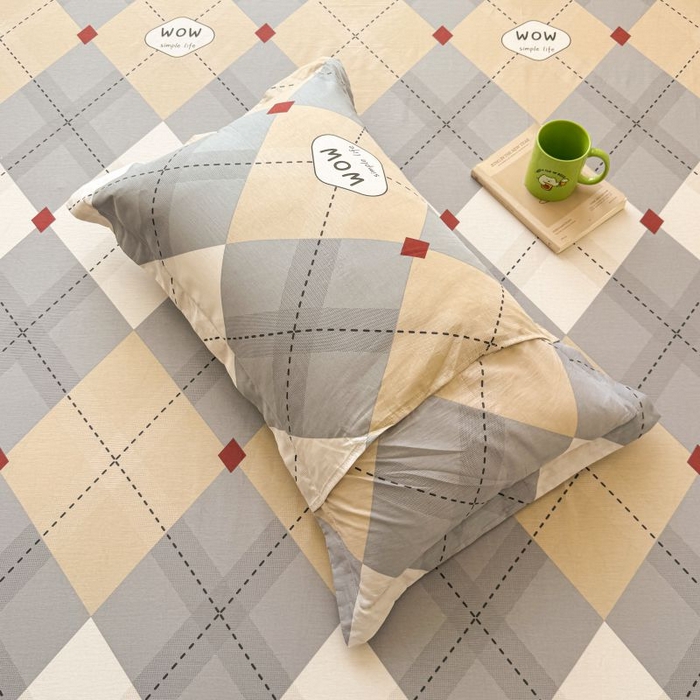 91家纺网 家纺一手货源 找家纺 名优家纺 2025新款12868全棉印花外贸床笠 意林-灰色