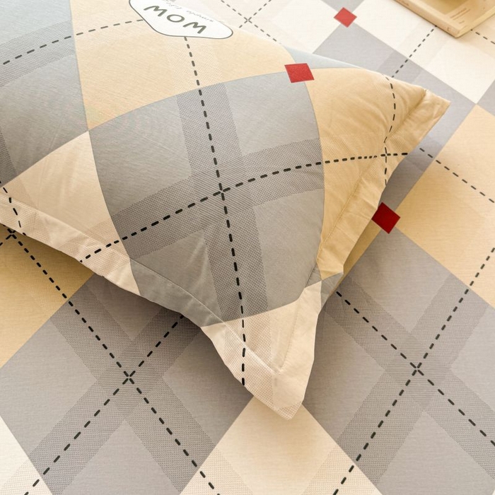 91家纺网 家纺一手货源 找家纺 名优家纺 2025新款12868全棉印花外贸床笠 意林-灰色