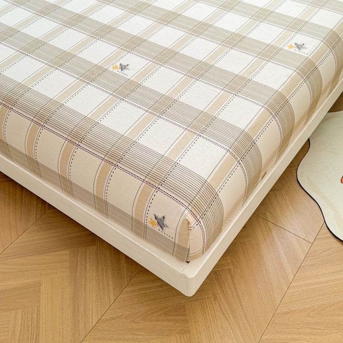 91家纺网 家纺一手货源 找家纺 （总）名优家纺 2025新款全棉纯棉12868韩版小清新系列床笠单件--单床笠