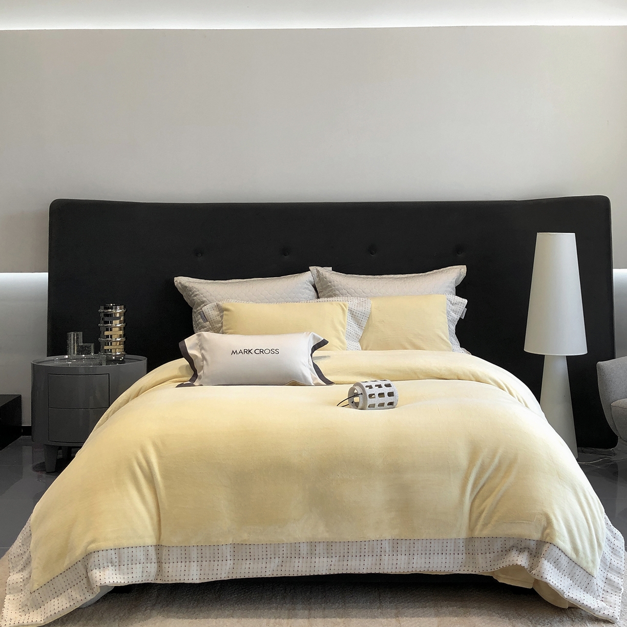 91家纺网 家纺一手货源 找家纺 （总）佳汐蓝家纺 2025新款熊极绒2.0重工色织大拼边系列四件套