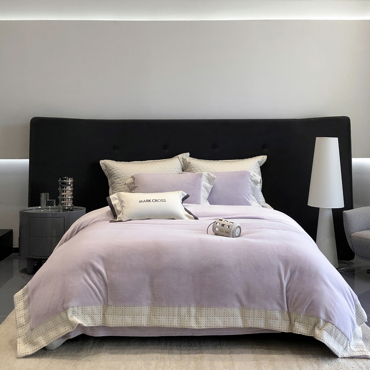 91家纺网 家纺一手货源 找家纺 （总）佳汐蓝家纺 2025新款熊极绒2.0重工色织大拼边系列四件套