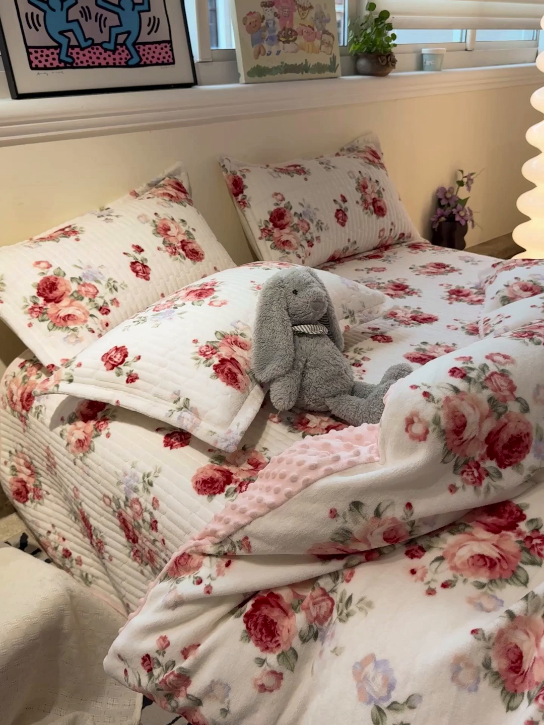 91家纺网 家纺一手货源 找家纺 （总）佰亿莱 2025新款牛奶绒豆豆绒印花床盖四件套