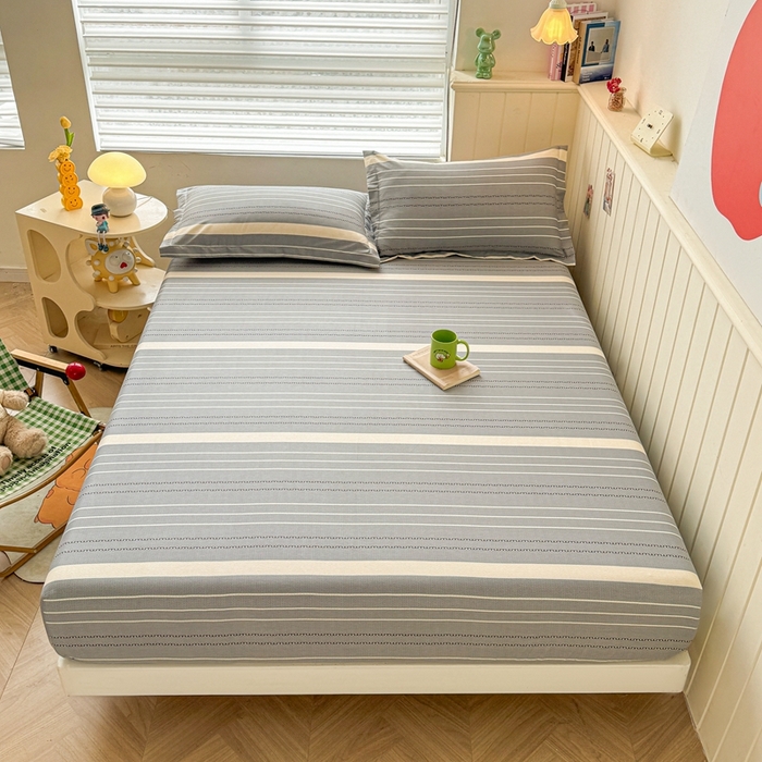 91家纺网 家纺一手货源 找家纺 （总）名优家纺 2025新款全棉纯棉12868韩版小清新系列床笠单件--单床笠