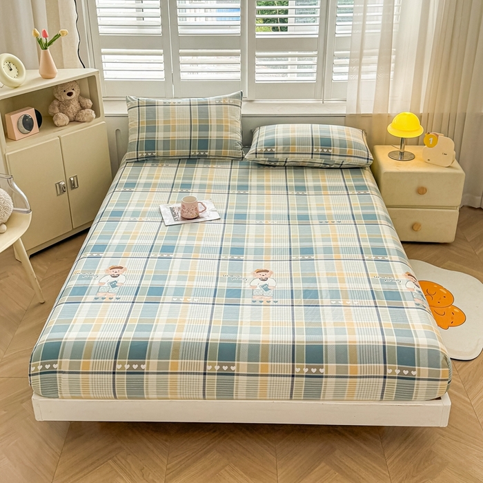 91家纺网 家纺一手货源 找家纺 （总）名优家纺 2025新款全棉纯棉12868韩版小清新系列床笠单件--单床笠