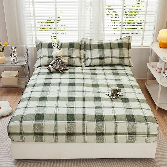 91家纺网 家纺一手货源 找家纺 （总）名优家纺 2025新款全棉纯棉12868韩版小清新系列床笠单件--单床笠