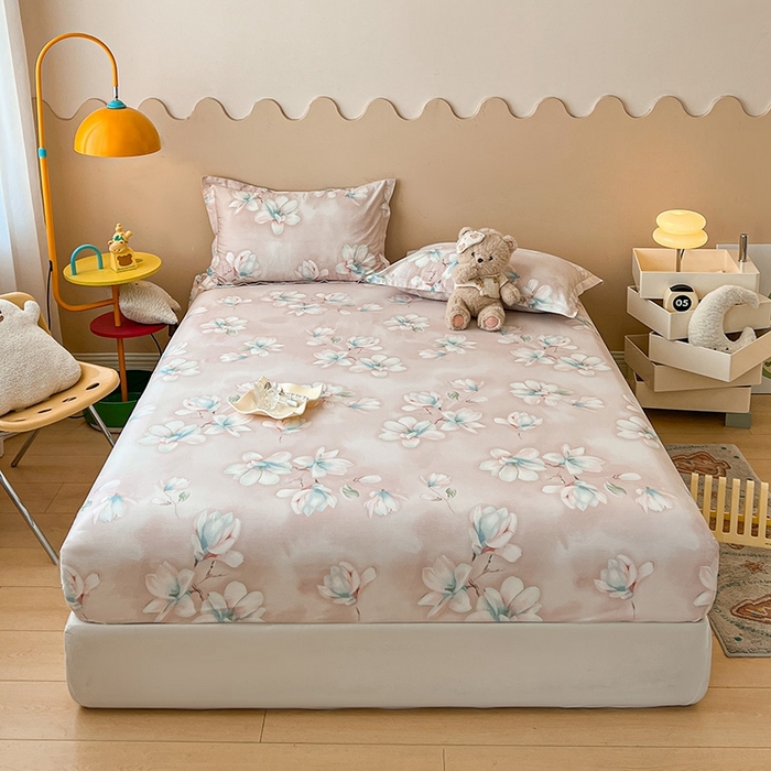 91家纺网 家纺一手货源 找家纺 （总）名优家纺 2025新款全棉纯棉12868韩版小清新系列床笠单件--单床笠