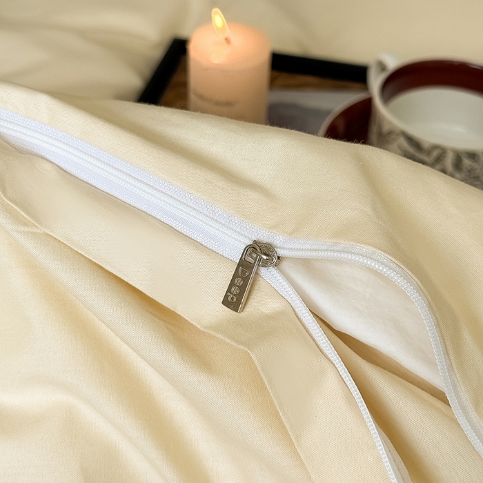 91家纺网 家纺一手货源 找家纺 Mr.pig猪先生水洗棉 2025新款全棉水洗棉毛巾绣四件套-花盏 花盏-杏仁白