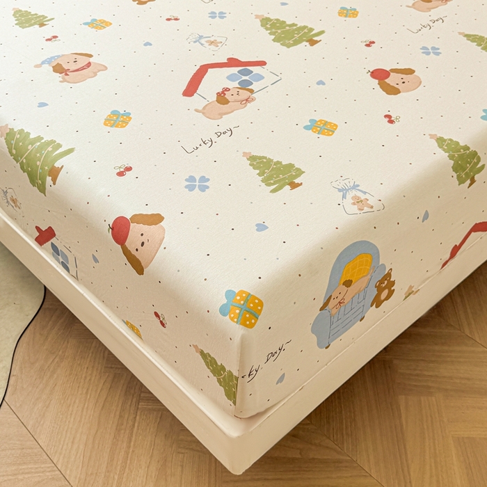 91家纺网 家纺一手货源 找家纺 名优家纺 2025新款全棉纯棉12868韩版小清新系列床笠单件--单床笠 浪漫小屋