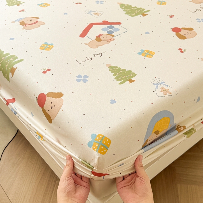 91家纺网 家纺一手货源 找家纺 名优家纺 2025新款全棉纯棉12868韩版小清新系列床笠单件--单床笠 浪漫小屋