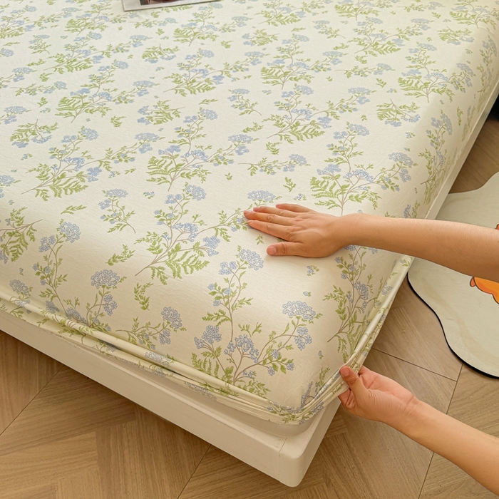 91家纺网 家纺一手货源 找家纺 名优家纺 2025新款全棉纯棉12868韩版小清新系列床笠单件--单床笠 麦兜