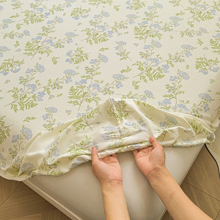 91家纺网 家纺一手货源 找家纺 名优家纺 2025新款全棉纯棉12868韩版小清新系列床笠单件--单床笠 麦兜