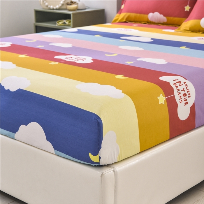 91家纺网 家纺一手货源 找家纺 名优家纺 2025新款全棉纯棉12868韩版小清新系列床笠单件--单床笠 满天星云