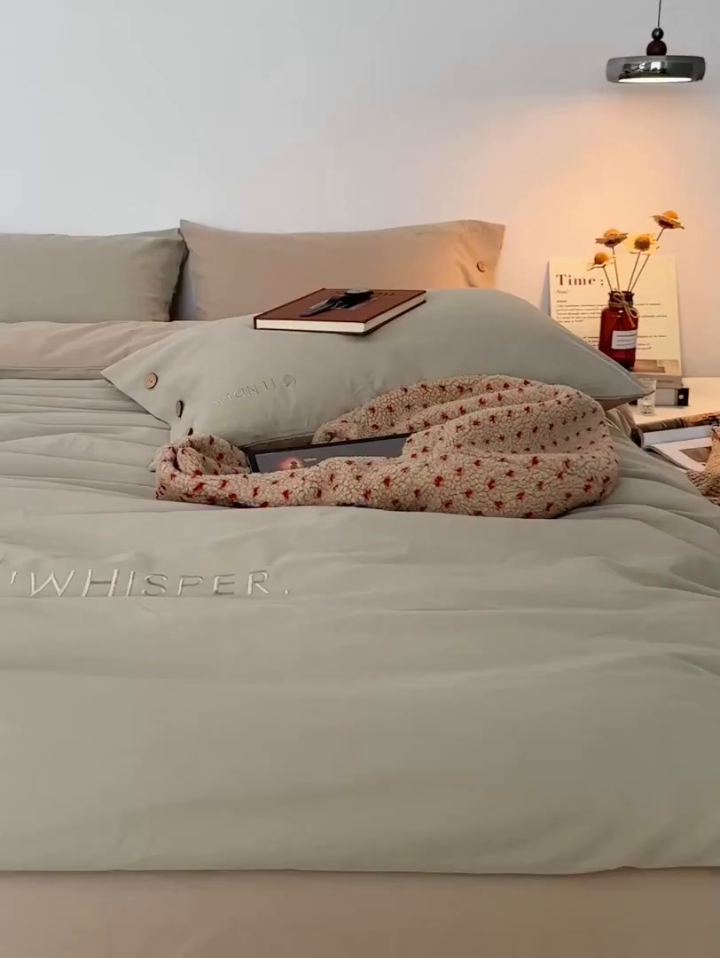 91家纺网 家纺一手货源 找家纺 艾咪-Amy ntmy 2025秋冬纽扣款全棉加厚磨毛刺绣四件套-漫月 漫月绿卡