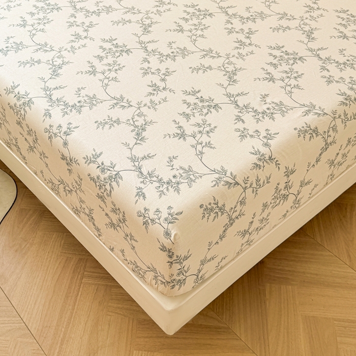 91家纺网 家纺一手货源 找家纺 名优家纺 2025新款全棉纯棉12868韩版小清新系列床笠单件--单床笠 满庭