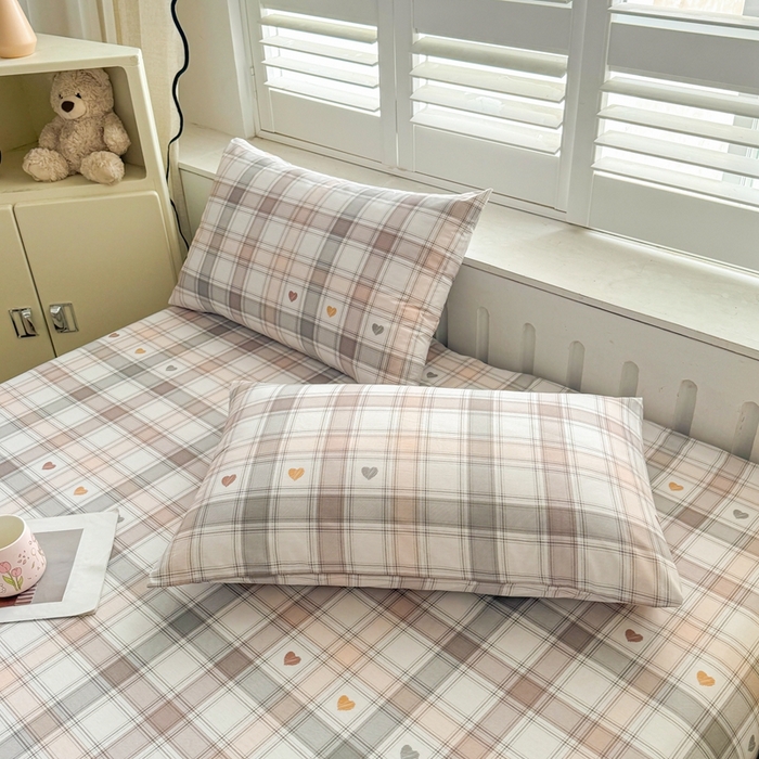 91家纺网 家纺一手货源 找家纺 名优家纺 2025新款全棉纯棉12868韩版小清新系列床笠单件--单床笠 拿铁米