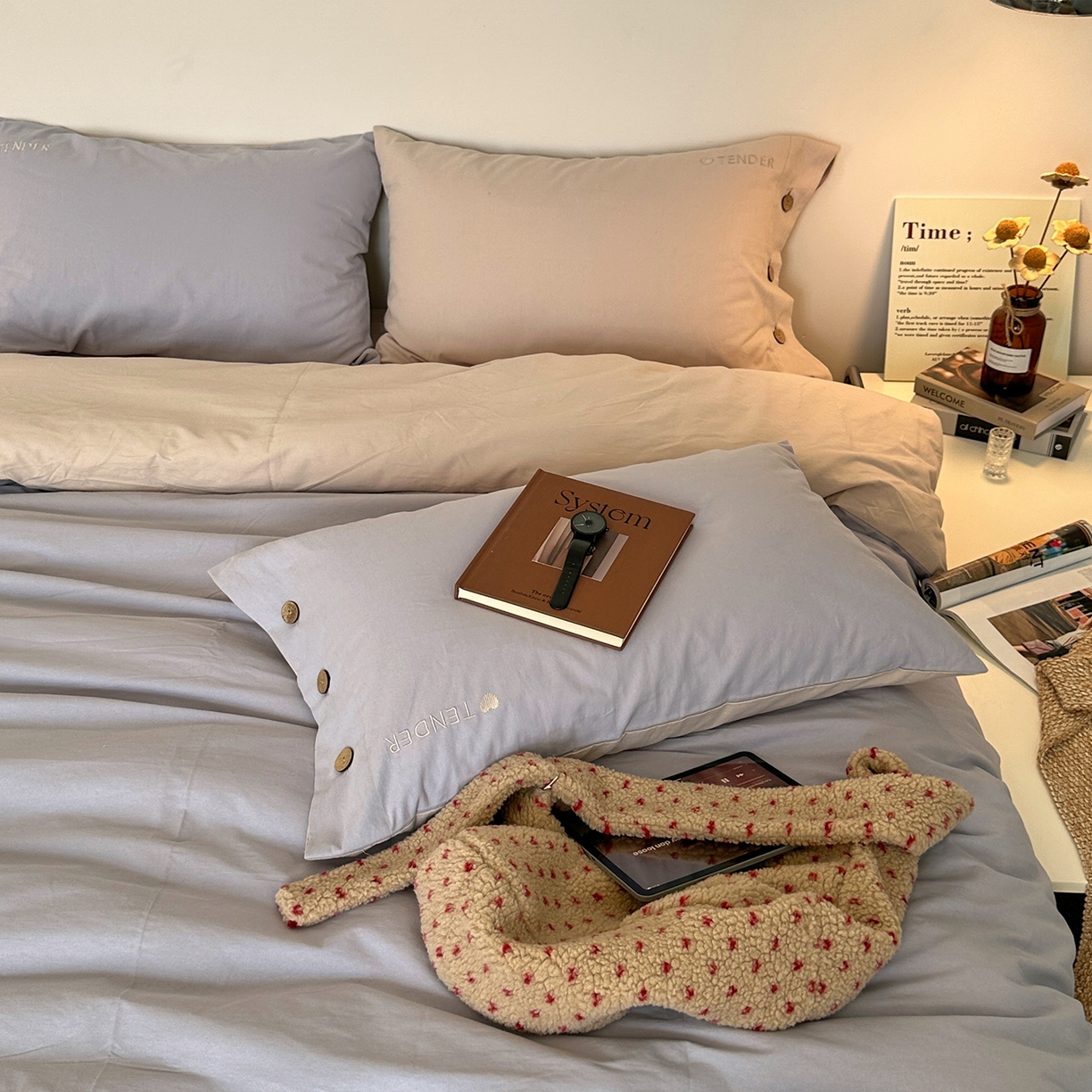 91家纺网 家纺一手货源 找家纺 艾咪-Amy ntmy 2025秋冬纽扣款全棉加厚磨毛刺绣四件套-漫月 漫月陨米