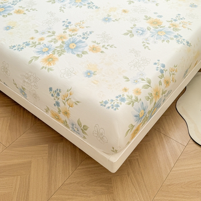 91家纺网 家纺一手货源 找家纺 名优家纺 2025新款全棉纯棉12868韩版小清新系列床笠单件--单床笠 青禾