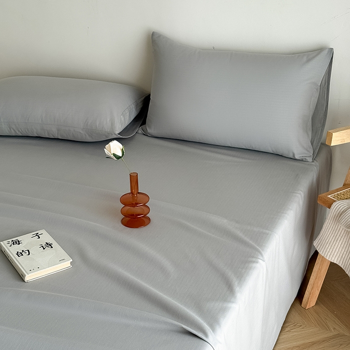 91家纺网 家纺一手货源 找家纺 Mr.pig猪先生水洗棉 2025新款全棉人字纹单床单 薄雾灰