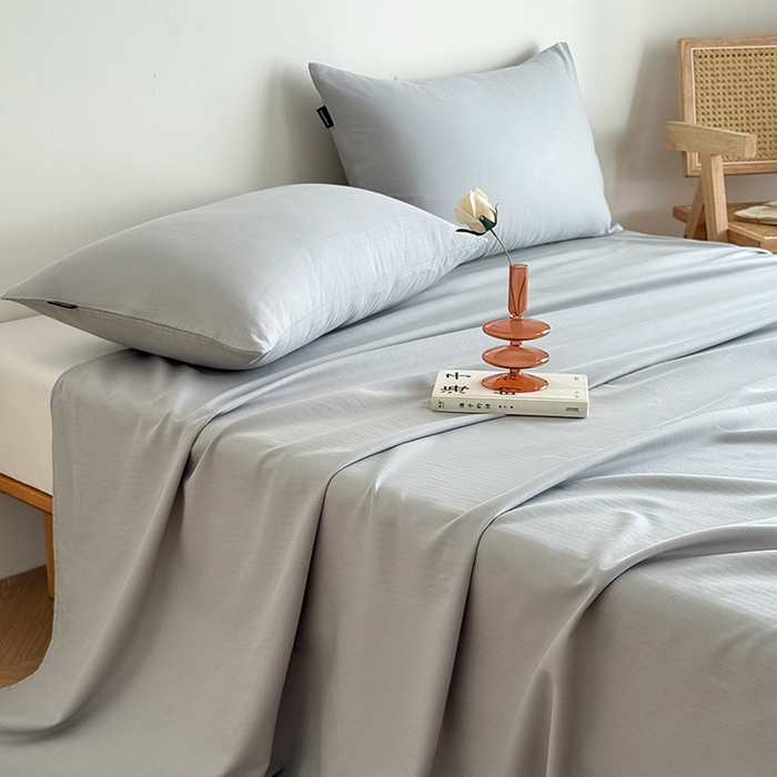 91家纺网 家纺一手货源 找家纺 Mr.pig猪先生水洗棉 2025新款全棉人字纹单床单 薄雾灰