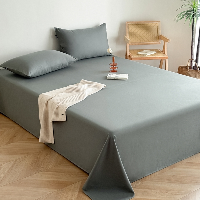 91家纺网 家纺一手货源 找家纺 Mr.pig猪先生水洗棉 2025新款全棉人字纹单床单 苔绿